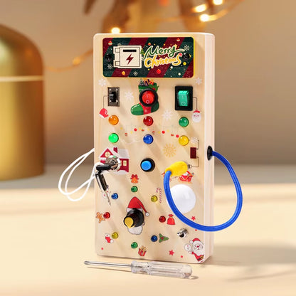 Kids Early Education Toys Electronic Led Light Baby Wooden Sensory Busy Board Montessori for Toddler Christmas Gifts